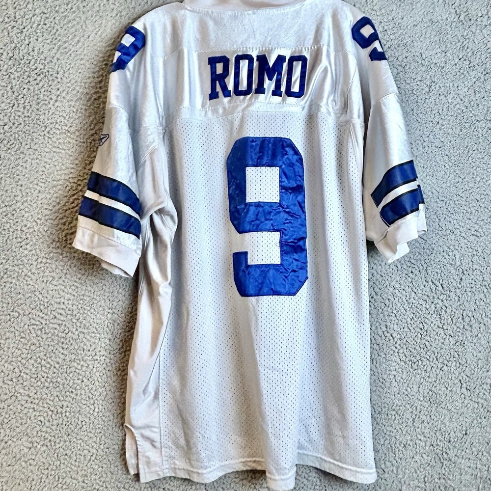 Dallas Cowboys Jersey Men's Size 52 XL White Tony Romo Reebok On Field NFL